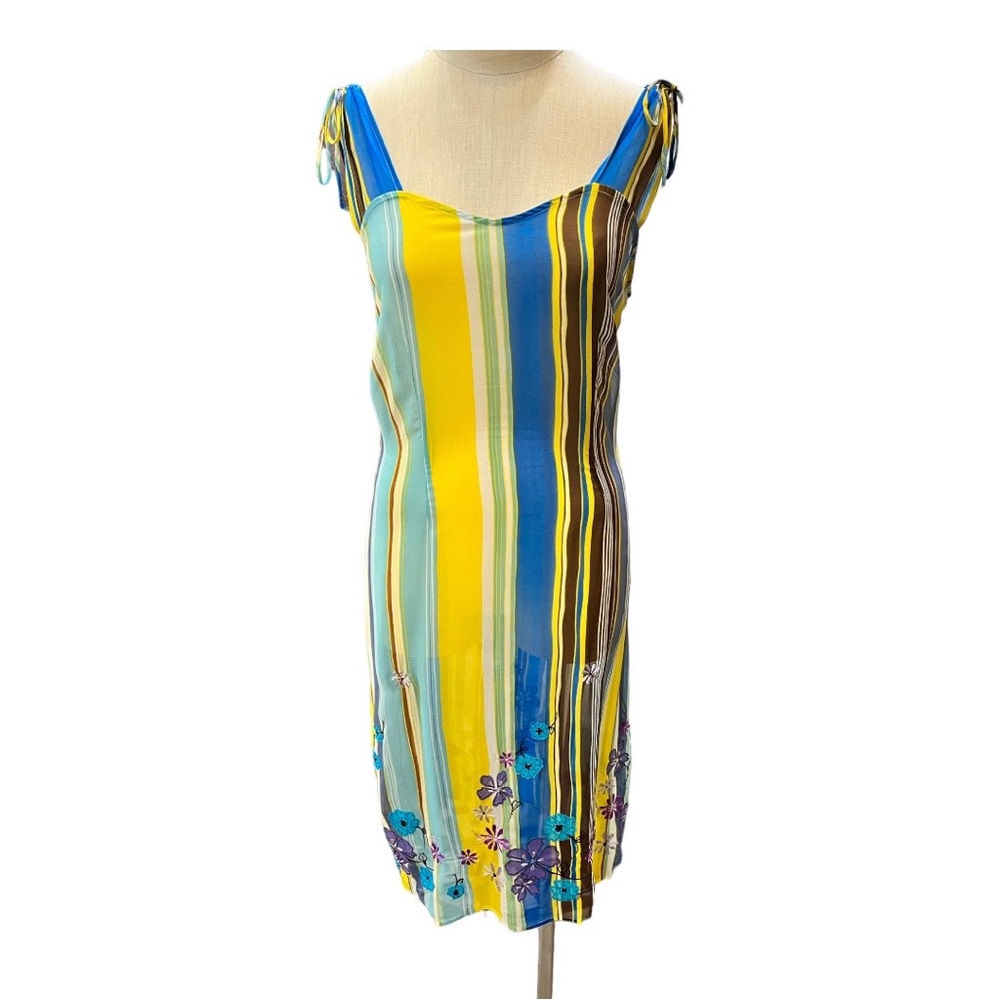 Johnny Was Floral Embroidered Silk Sheath - Size Small